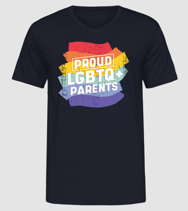 Părinți mândri LGBTQ model albastru închis pe tricou