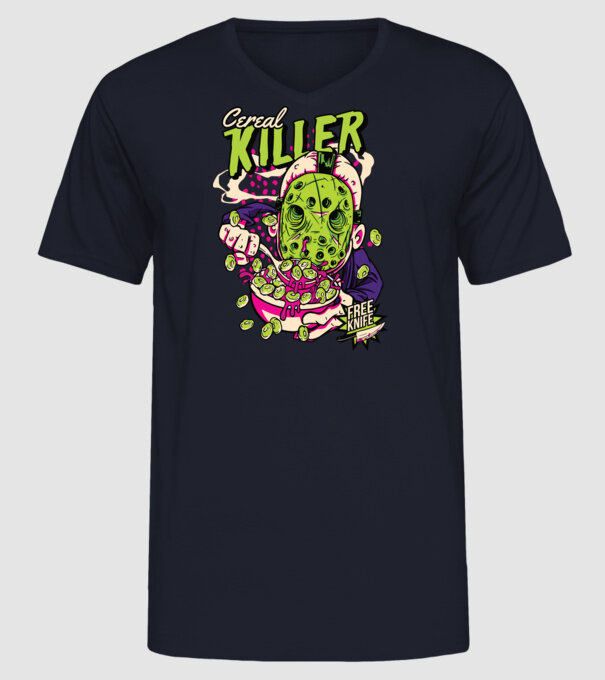 Cereal Killer model albastru închis pe tricou