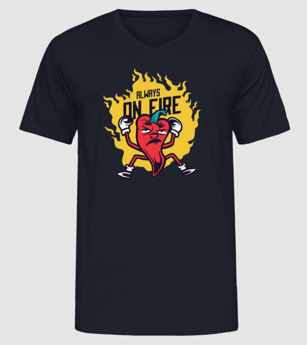 Ardei Chili model albastru închis pe tricou