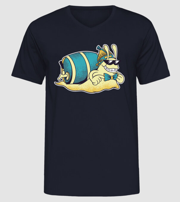 Melc model albastru închis pe tricou