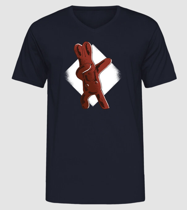 Iepuraș de Ciocolată model albastru închis pe tricou