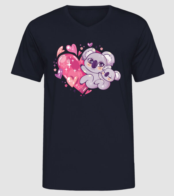 Koala drăguță Anime model albastru închis pe tricou