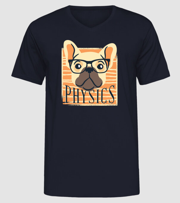 Câine Fizică model albastru închis pe tricou