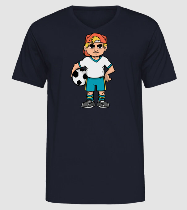 Băiat Fotbalist model albastru închis pe tricou
