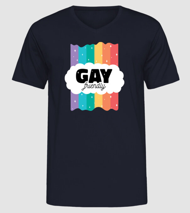 Gay friendly model albastru închis pe tricou