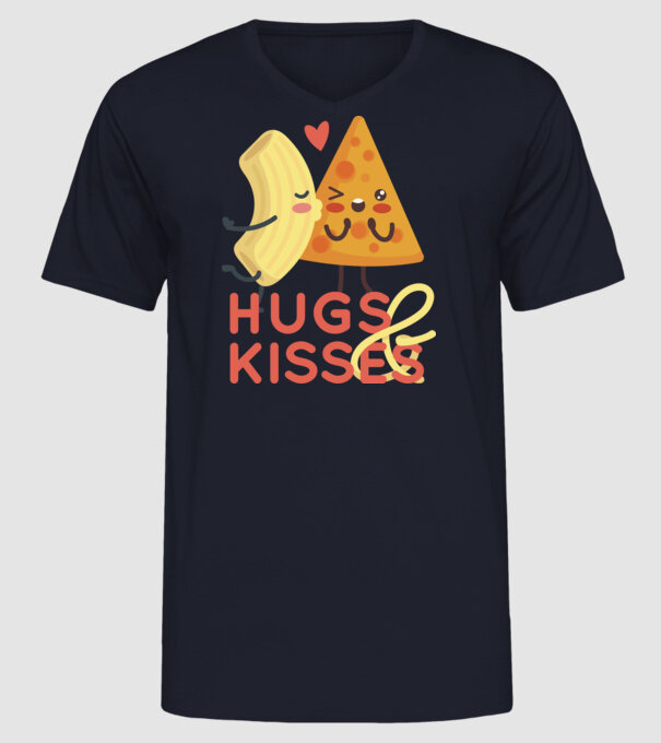 'Hawaii pizza dragoste tricou drăguț Valentine''s Day' model albastru închis pe tricou