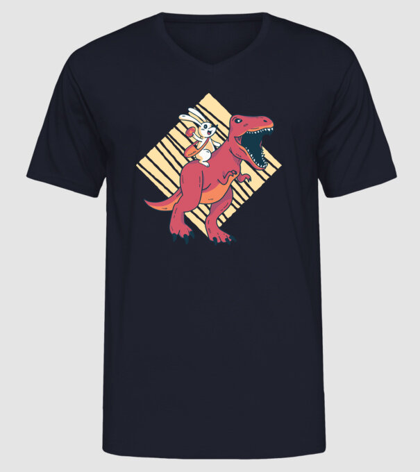 Dinozaur de Paște model albastru închis pe tricou