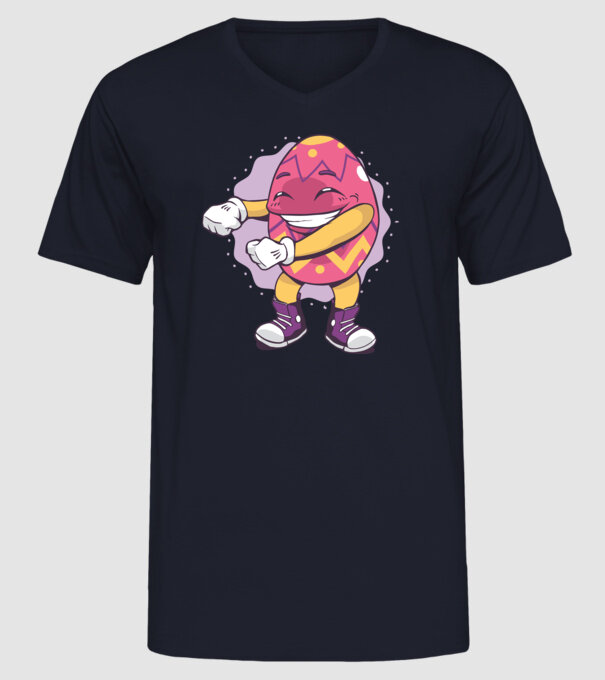 Ouă de Paște DAB model albastru închis pe tricou