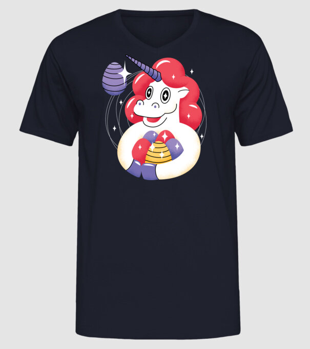Unicorn de Paște model albastru închis pe tricou