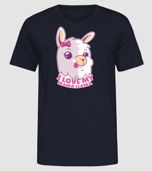 I Love My Papa Llama tricou drăguț cu lamă pentru bunica model albastru închis pe tricou
