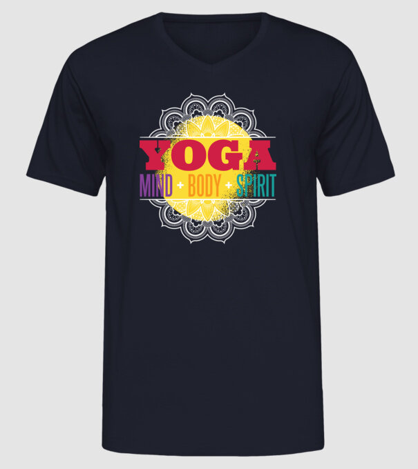 Valori yoga model albastru închis pe tricou