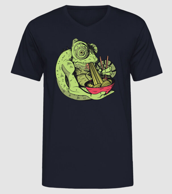 Cameleon cu paste model albastru închis pe tricou