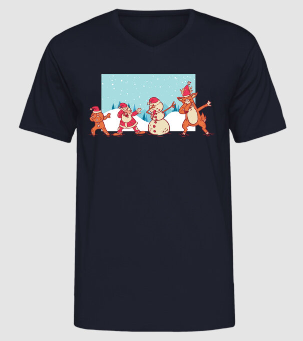 Crăciun DAB model albastru închis pe tricou