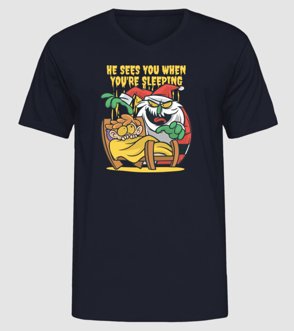 Elf de Crăciun model albastru închis pe tricou