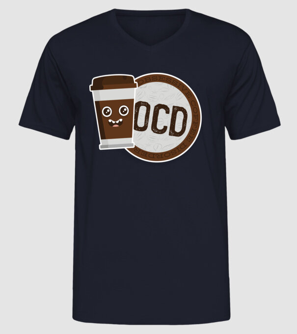 Cafea Dragoste și dependență model albastru închis pe tricou
