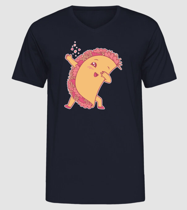 Kawaii Taco DAB model albastru închis pe tricou