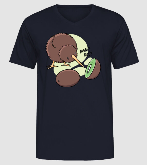 Familie Kiwi model albastru închis pe tricou