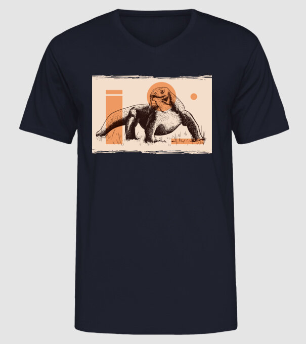 Șopârlă dragon de Komodo model albastru închis pe tricou