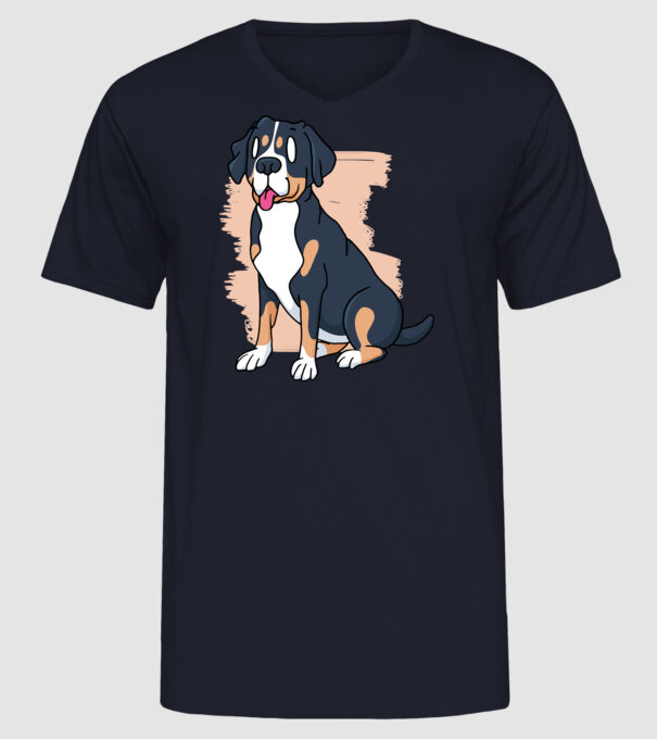 Câine model albastru închis pe tricou