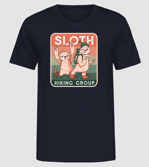 Grupul de amatori de drumeție Leneș model albastru închis pe tricou