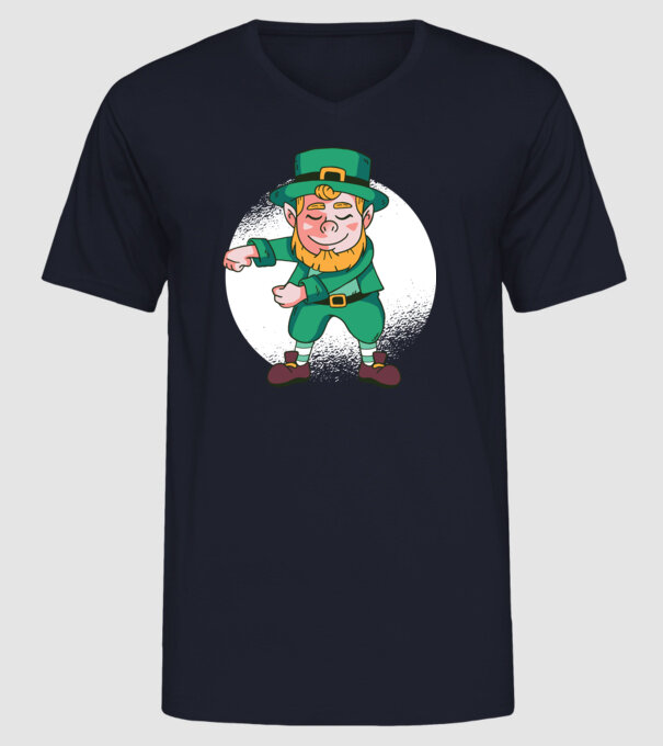 Leprechaun Floss - St. Patrick DAB dans model albastru închis pe tricou