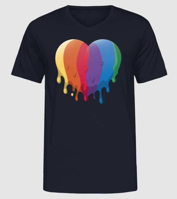 LGBTQ Inimă model albastru închis pe tricou