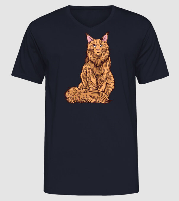 Pisică Maine Coon model albastru închis pe tricou