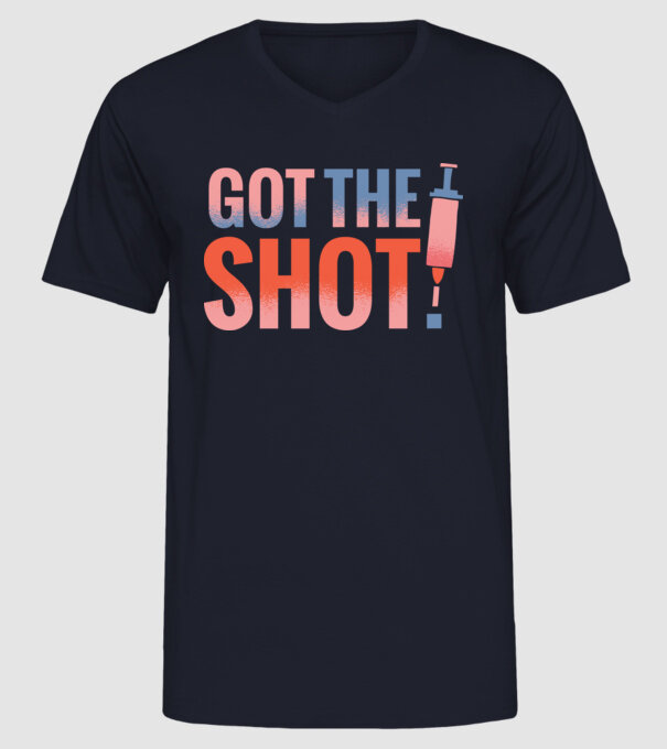 Am fost vaccinat model albastru închis pe tricou