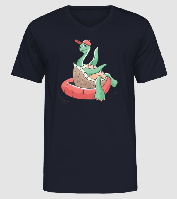 Broască țestoasă cool model albastru închis pe tricou