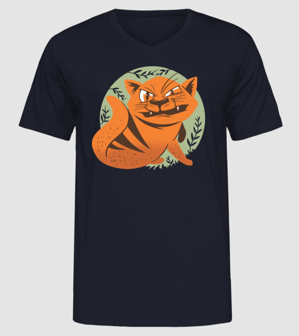 Pisică Supărată model albastru închis pe tricou