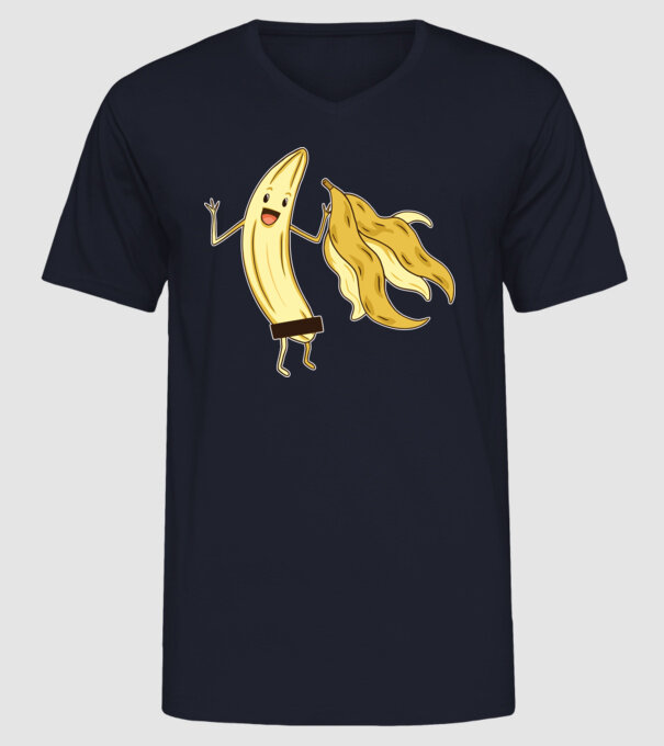 Banană goală model albastru închis pe tricou