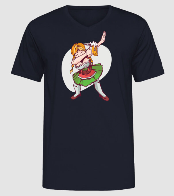 Oktoberfest DAB Fată cu ulcior model albastru închis pe tricou