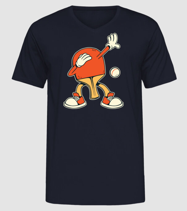 Ping Pong DAB model albastru închis pe tricou