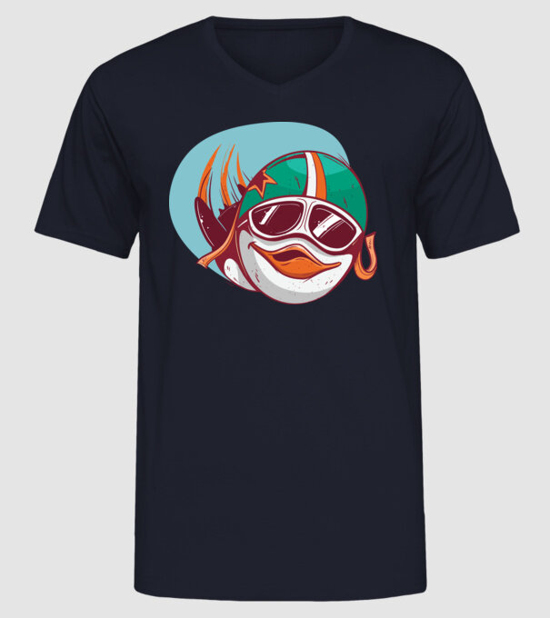 Pinguin Zburător model albastru închis pe tricou
