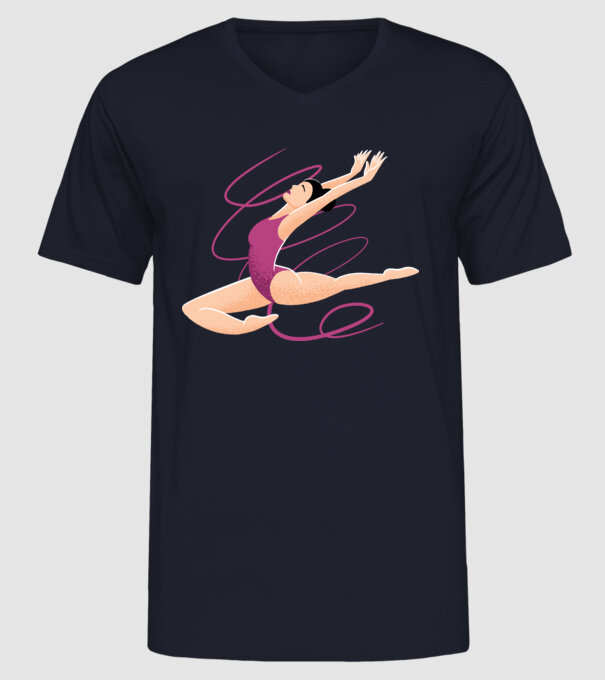 Gimnastică ritmică model albastru închis pe tricou
