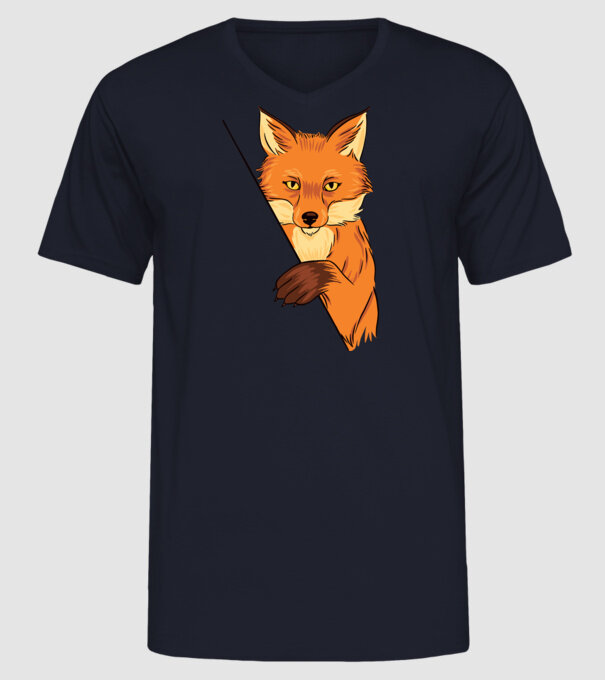Vulpe model albastru închis pe tricou