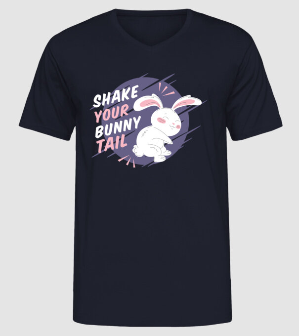 Shake your bunny tail model albastru închis pe tricou