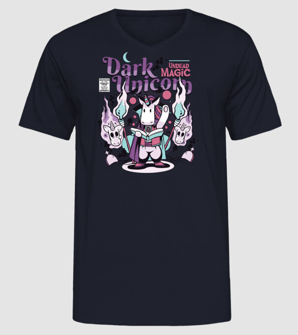 Magie neagră Unicorn model albastru închis pe tricou