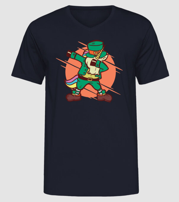 St Patrick Unicorn DAB model albastru închis pe tricou