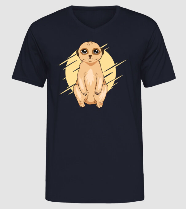Suricată model albastru închis pe tricou