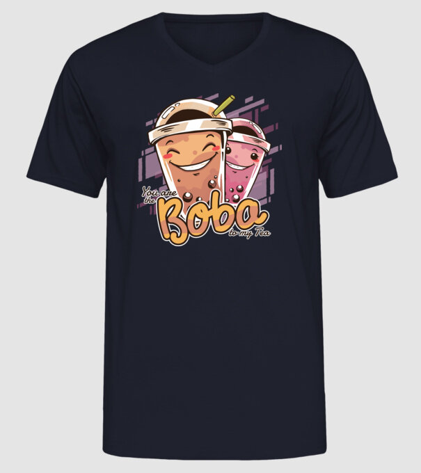 Tu ești Boba pentru ceaiul meu model albastru închis pe tricou