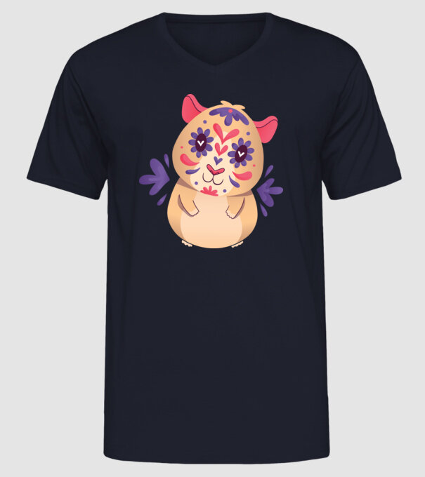 Porcușor de Guineea model albastru închis pe tricou