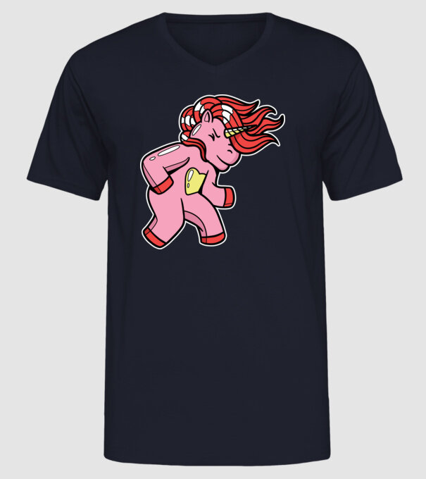 Unicorn model albastru închis pe tricou