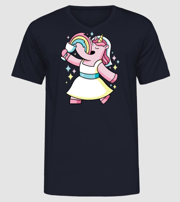 Unicorn Mireasă model albastru închis pe tricou