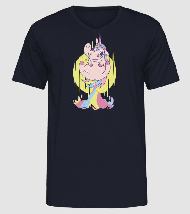 Bășină Unicorn model albastru închis pe tricou