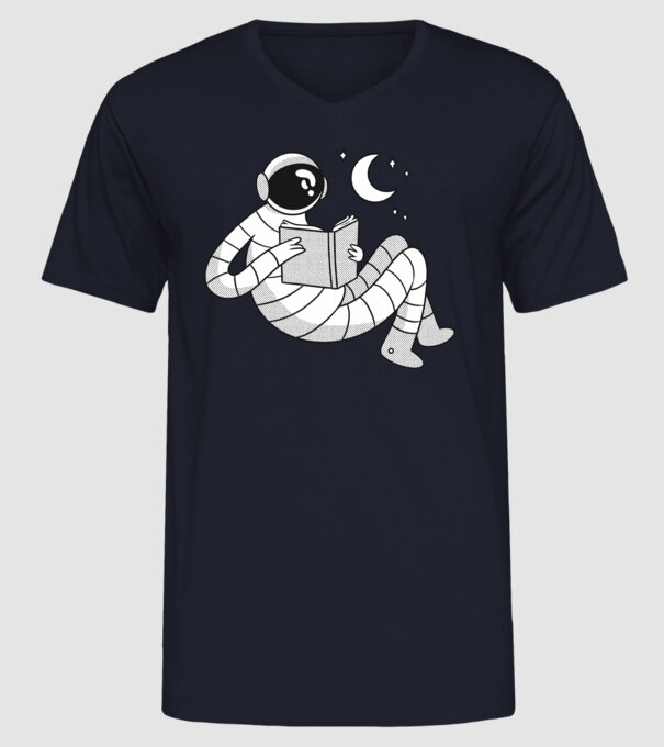 Lectură Astronaut model albastru închis pe tricou