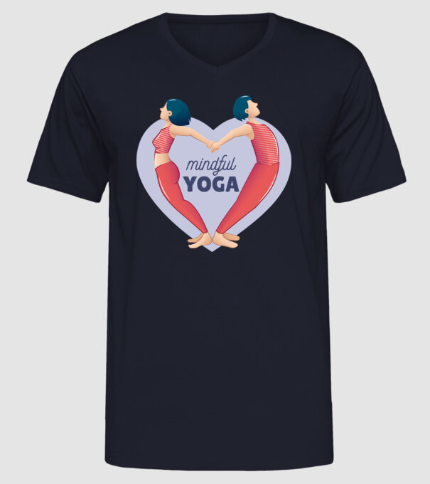 Dragoste Yoga - tricou Yoga model albastru închis pe tricou