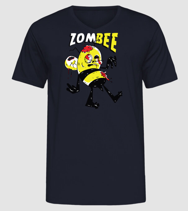 Zombee Albină Zombie model albastru închis pe tricou