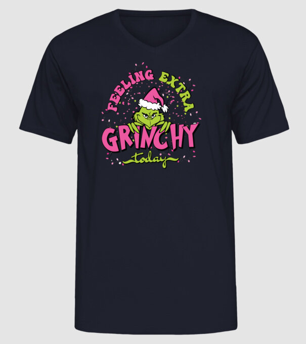 Feeling extra Grinchy today model albastru închis pe tricou