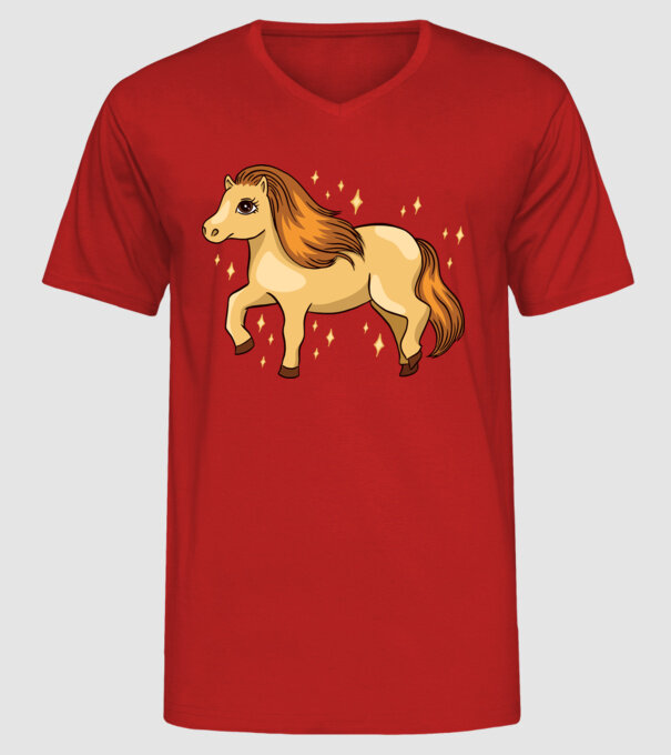 Ponei drăguț model roșu pe tricou